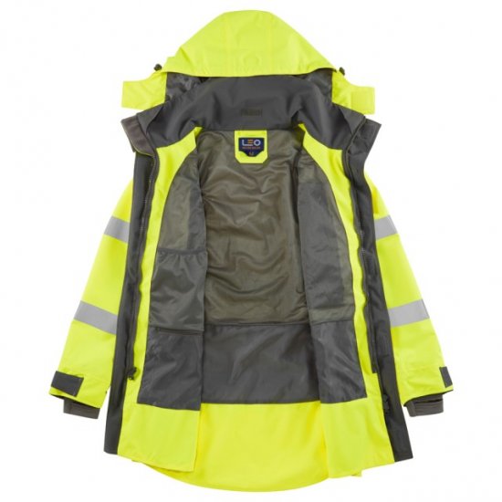 Leo Eastleigh Ecoviz 10K Performance Breathable Anorak Hi-Vis Yellow - Darbo drabužiai - Darbo drabužiai - 3XL-10XL