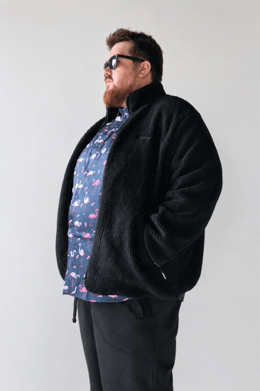 Jack & Jones Norrebro Teddy Jacket Black - Didelės vyriškos striukės - Didelės vyriškos striukės