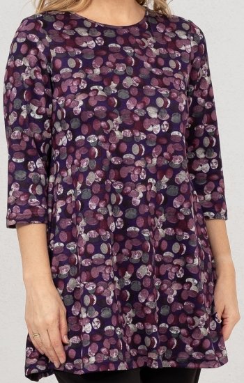 Scandinavian Caramel Flower Petals Tunic Purple - Marškinėliai - 