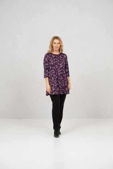 Scandinavian Caramel Flower Petals Tunic Purple - Marškinėliai - 