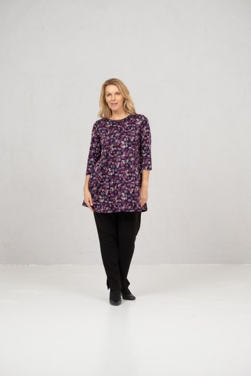 Scandinavian Caramel Flower Petals Tunic Purple - Marškinėliai - 