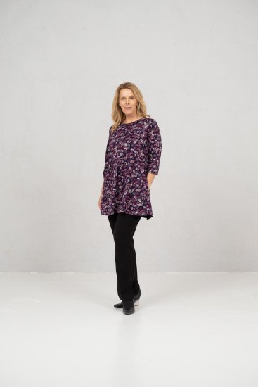 Scandinavian Caramel Flower Petals Tunic Purple - Marškinėliai - 