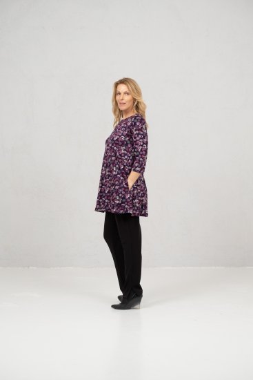 Scandinavian Caramel Flower Petals Tunic Purple - Marškinėliai - 
