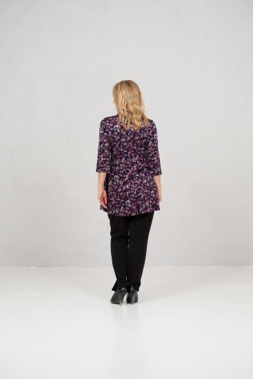Scandinavian Caramel Flower Petals Tunic Purple - Marškinėliai - 