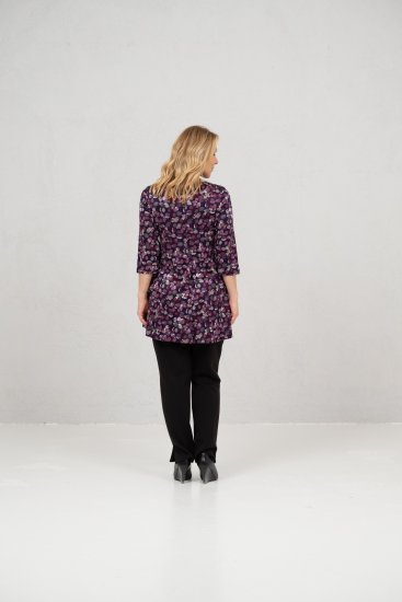 Scandinavian Caramel Flower Petals Tunic Purple - Marškinėliai - 