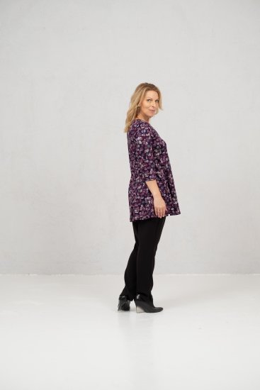 Scandinavian Caramel Flower Petals Tunic Purple - Marškinėliai - 