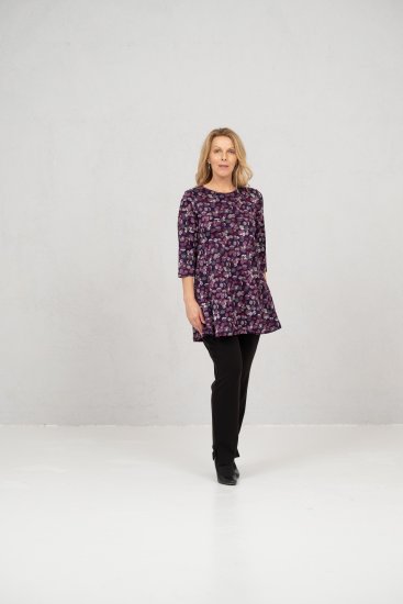 Scandinavian Caramel Flower Petals Tunic Purple - Marškinėliai - 