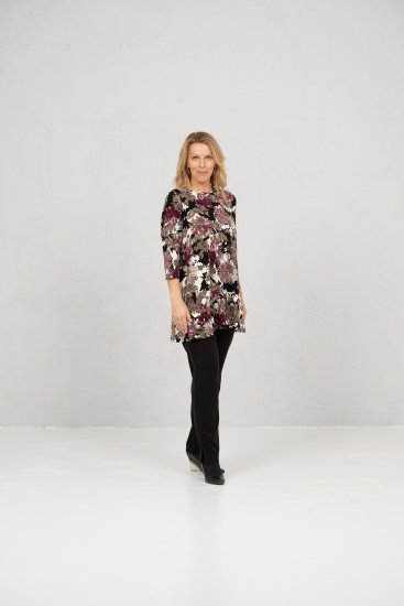 Scandinavian Caramel Flower Petals Tunic Brown - Spausdinti marškinėliai moterims - 