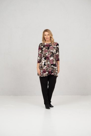 Scandinavian Caramel Flower Petals Tunic Brown - Spausdinti marškinėliai moterims - 