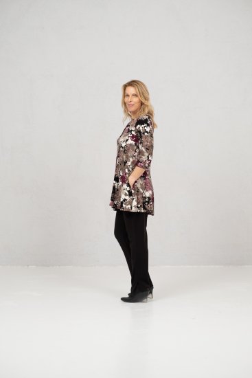 Scandinavian Caramel Flower Petals Tunic Brown - Spausdinti marškinėliai moterims - 