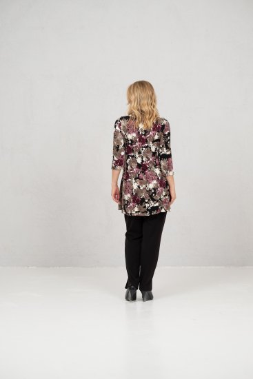Scandinavian Caramel Flower Petals Tunic Brown - Spausdinti marškinėliai moterims - 