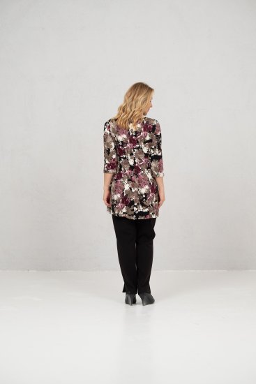 Scandinavian Caramel Flower Petals Tunic Brown - Spausdinti marškinėliai moterims - 