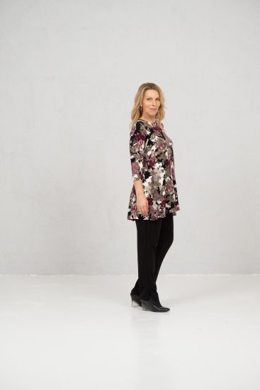 Scandinavian Caramel Flower Petals Tunic Brown - Spausdinti marškinėliai moterims - 