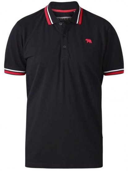 D555 Allante 1 Pique Polo Black - Polo marškinėliai - Polo marškinėliai - 2XL-8XL