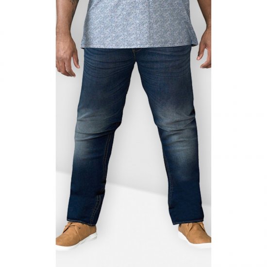 D555 Ambrose Tapered Fit Stretch Jeans Dark Blue TALL SIZES - VYRIŠKI DRABUŽIAI MT-6XLT - Drabužiai aukštiems vyrams