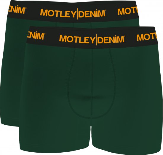 Motley Denim Amsterdam Boxershorts Racing Green 2-pack - Apatinis trikotažas ir plaukimo apranga - Apatinis trikotažas - 2XL-8XL