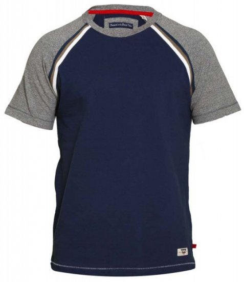 D555 Ashburn T-shirt Navy - Marškinėliai - Marškinėliai - 2XL-14XL