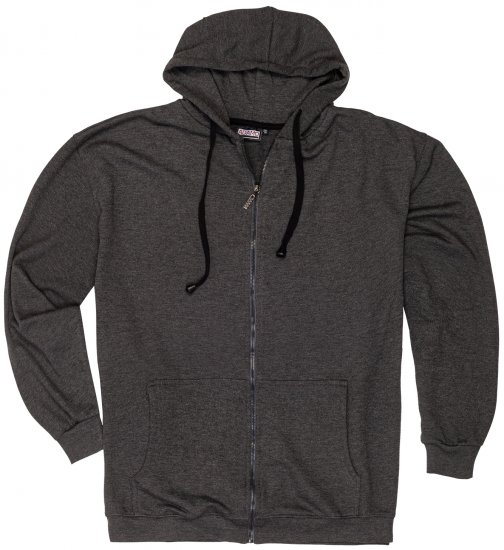 Adamo Athen Hoodie with Zipper Charcoal - Megztiniai ir džemperiai - Megztiniai ir Džemperiai - 2XL-14XL