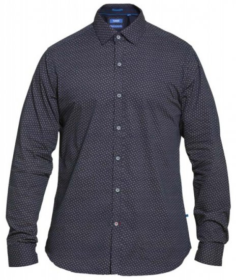 D555 Babworth Long Sleeve Shirt Navy - Marškiniai - Marškiniai - 2XL-8XL