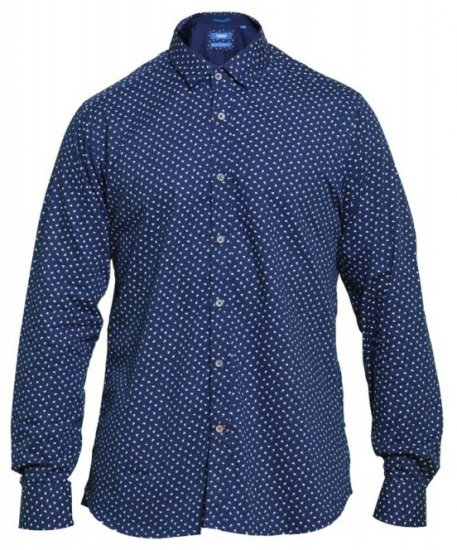 D555 Bainton Long Sleeve Shirt Navy - Marškiniai - Marškiniai - 2XL-8XL