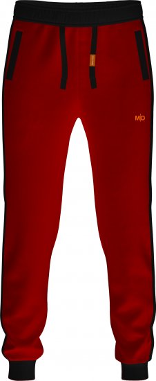 Motley Denim Bremen Sweatpants Red/Black - Laisvalaikio kelnės ir šortai - Laisvalaikio Kelnės ir Šortai - 2XL-12XL