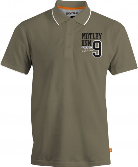Motley Denim Brighton Polo Dark Khaki - Polo marškinėliai - Polo marškinėliai - 2XL-8XL