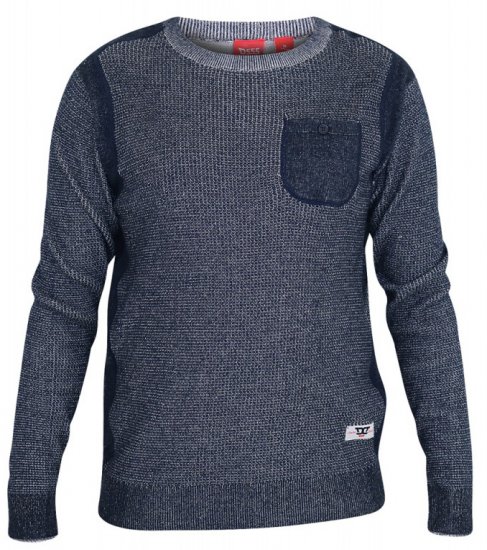D555 Bryson Crewneck Sweater with Pocket Navy - Megztiniai ir džemperiai - Megztiniai ir Džemperiai - 2XL-14XL