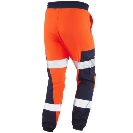 Leo Hawkcombe Ecoviz High Performance Ballistic Stretch Trousers Hi-Vis Orange/Navy - Darbo drabužiai - Darbo drabužiai - 3XL-10XL