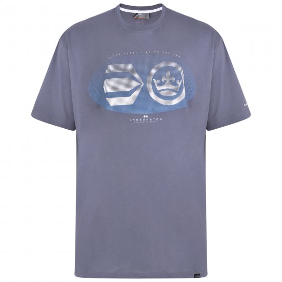 Crosshatch Eliptical T-shirt Grey - Marškinėliai - Marškinėliai - 2XL-14XL