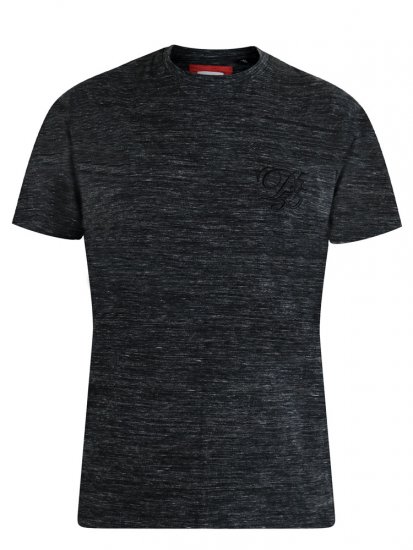 D555 Chalmer Couture Space Dye T-shirt Black - Marškinėliai - Marškinėliai - 2XL-14XL