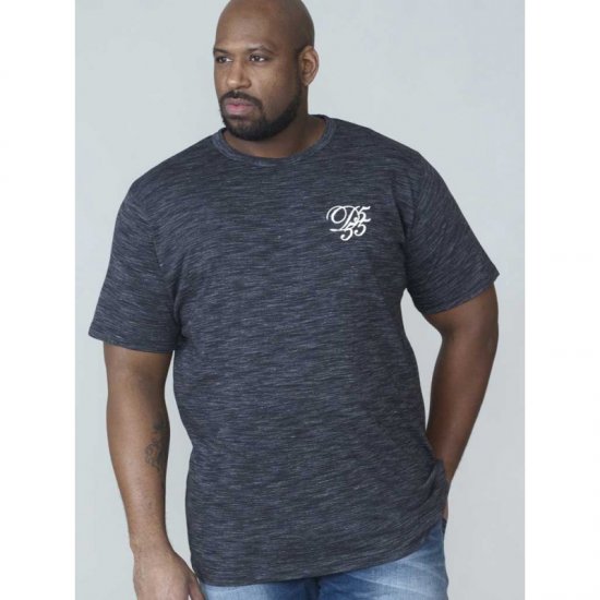 D555 Chalmer Couture Space Dye T-shirt Black - Marškinėliai - Marškinėliai - 2XL-14XL