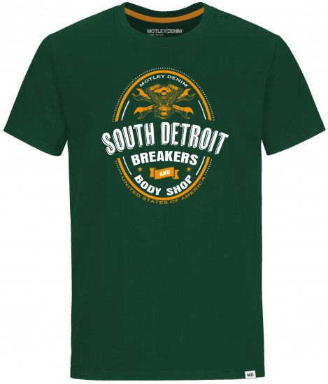 Motley Denim T-shirt Chiswick Racing Green - Marškinėliai - Marškinėliai - 2XL-14XL