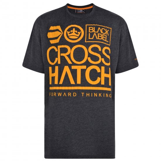 Crosshatch Large Go T-shirt Charcoal - Marškinėliai - Marškinėliai - 2XL-14XL