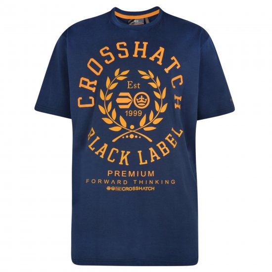 Crosshatch Laygos T-shirt Navy - Marškinėliai - Marškinėliai - 2XL-14XL