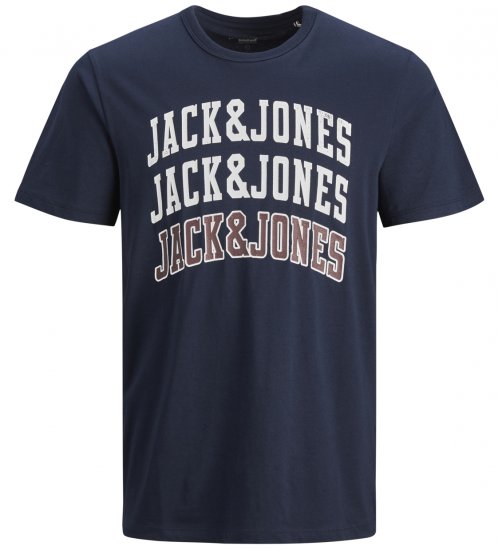 Jack & Jones JJCROSSING T-shirt Navy - Marškinėliai - Marškinėliai - 2XL-14XL