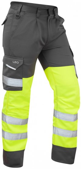 Leo Bideford Cargo Pants Hi-Vis Yellow/Grey - Darbo drabužiai - Darbo drabužiai - 3XL-10XL