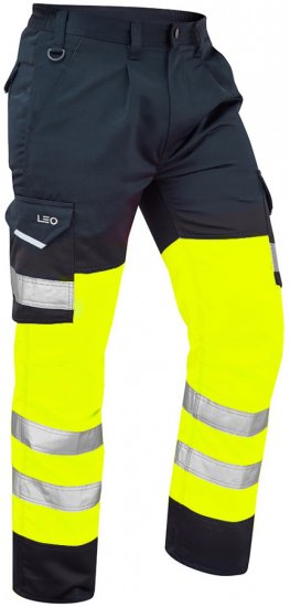 Leo Bideford Cargo Pants Hi-Vis Yellow/Navy - Darbo drabužiai - Darbo drabužiai - 3XL-10XL