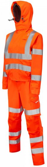 Leo Honeychurch EcoViz 10KX Performance+ Women's Breathable 2-Part Coverall Hi-Vis Orange - Darbo drabužiai - 
