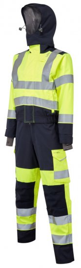 Leo Honeychurch EcoViz 10KX Performance+ Women's Breathable 2-Part Coverall Hi-Vis Yellow/Navy - Darbo drabužiai - 