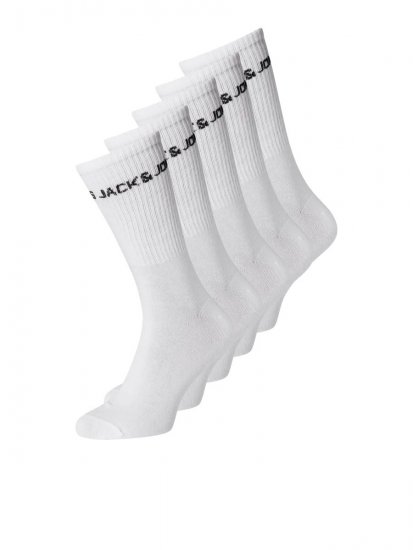 Jack & Jones Basic Logo Teniso kojinės Balta 5-pack - Apatinis trikotažas ir plaukimo apranga - Apatinis trikotažas - 2XL-8XL