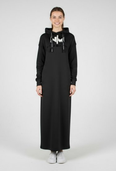 Nora Mikken MARI Maxi Hoodie Dress Black - Megztiniai ir džemperiai - 