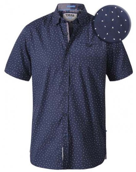 D555 Derwent Short Sleeve Shirt Navy - Marškiniai - Marškiniai - 2XL-8XL