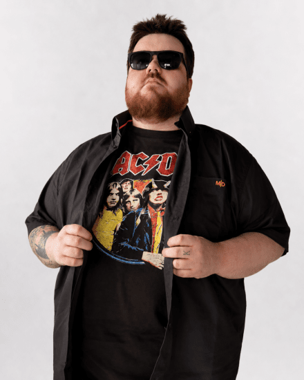 D555 Hugh Official ACDC Highway To Hell Printed T-Shirt Black - Marškinėliai - Marškinėliai - 2XL-14XL