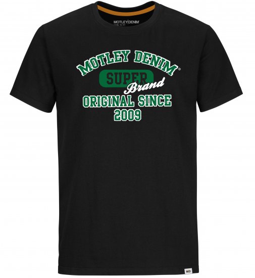 Motley Denim Exeter T-shirt Green on Black - Marškinėliai - Marškinėliai - 2XL-14XL