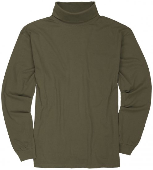 Adamo Fabio Comfort fit Turtleneck Long sleeve T-shirt Khaki - Marškinėliai - Marškinėliai - 2XL-14XL