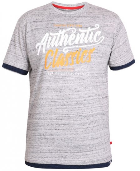 D555 Finn T-shirt Grey - Marškinėliai - Marškinėliai - 2XL-14XL