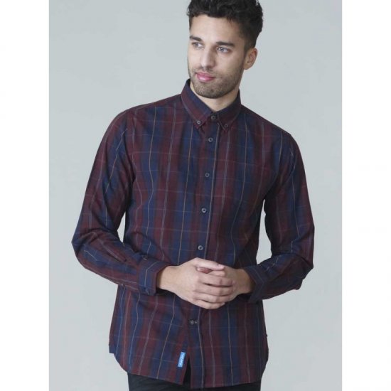 D555 Grady Long Sleeve Check Shirt - Marškiniai - Marškiniai - 2XL-8XL