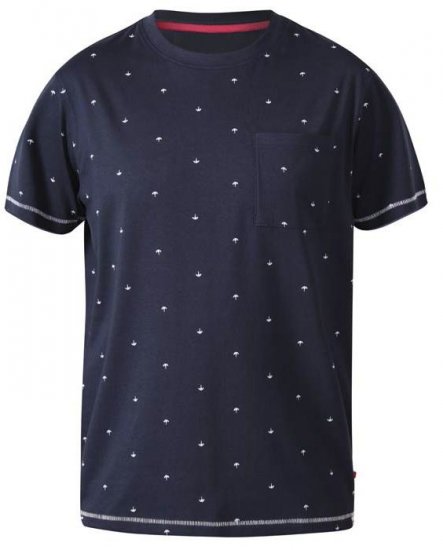 D555 Forbes Umbrella Printed Crew Neck T-Shirt Navy - Marškinėliai - Marškinėliai - 2XL-14XL