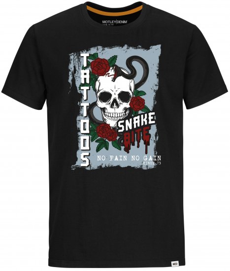 Motley Denim Franklin T-shirt Black - Marškinėliai - Marškinėliai - 2XL-14XL