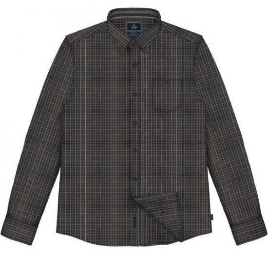 Double Outfitters FS-5230 Languoti marškiniai Tamsiai mėlyna/Ruda - Marškiniai - Marškiniai - 2XL-8XL